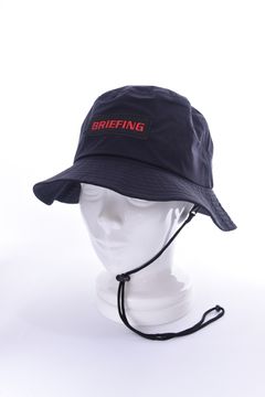 MENS RAIN HAT / 刺繍ロゴ  サファリハット ブラック