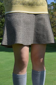 【レディース】 WOMENS WARM HOUNDSTOOTH SKIRT / 千鳥柄 ウォーム スカート (ベージュ)*