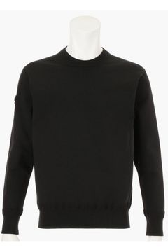 【25AW】 MEN'S WR CREWNECK KNIT / 超撥水糸 袖ワッペン クルーネックニット (ブラック)