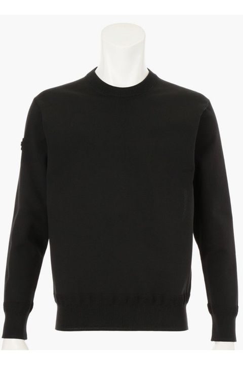 【25AW】 MEN'S WR CREWNECK KNIT / 超撥水糸 袖ワッペン クルーネックニット (ブラック)
