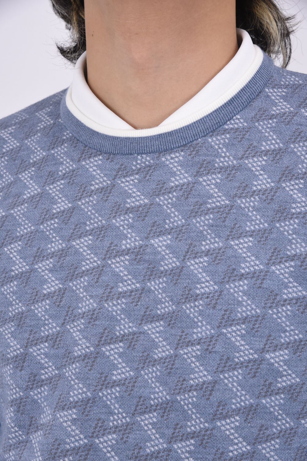 GM CREW NECK KNIT / GM クルーネック プルオーバー ニット (グレー)*
