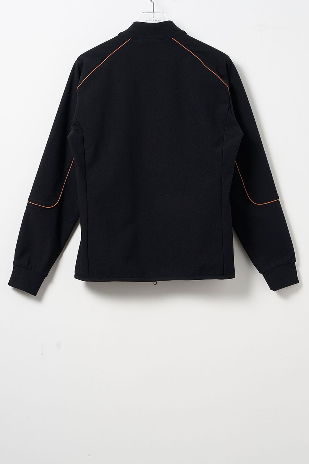 ZOOM STRETCH PERFONAMCE JACKET / 高機能フリース素材 ブランドロゴ刺繍 パイピング ウォームジャケット (ブラック)