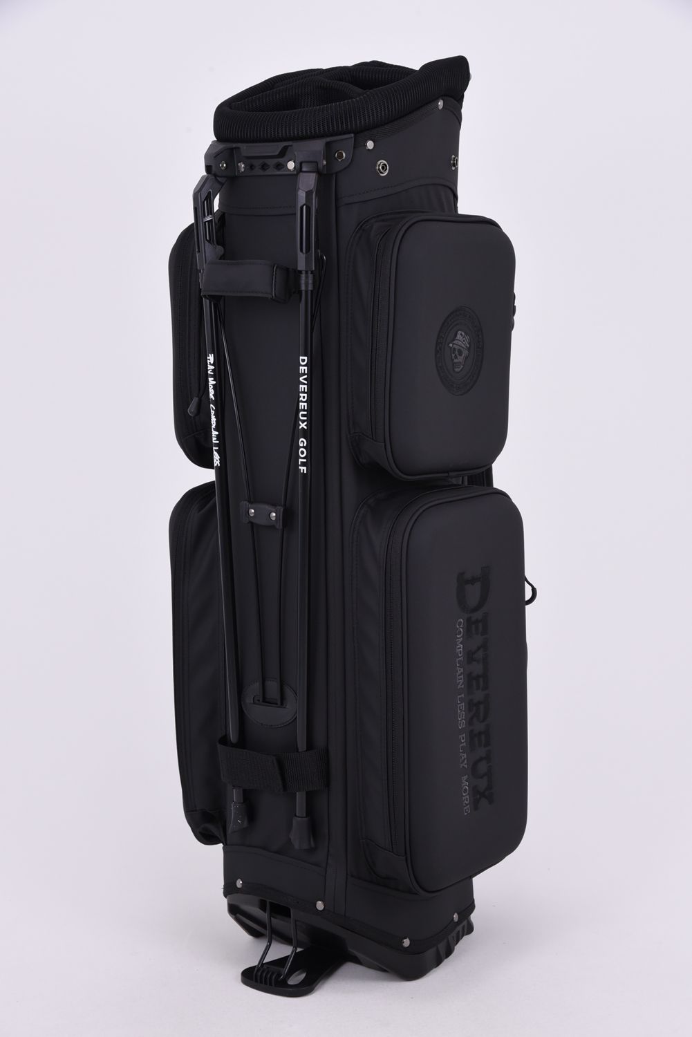 【26AW】 PIONEER TOWN Deep Side Pocket CADDIE BAG / ワントーンカラーロゴアソート スタンドタイプ キャディバッグ (ブラック)