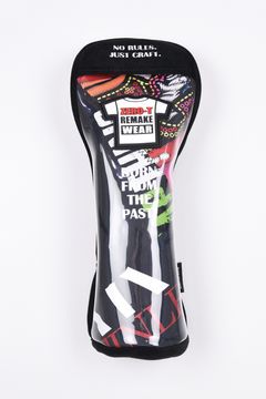 【2026 PVC TOUMEI SERIES】 ZZ26-FWNT01 / Tシャツリメイク パッチワーク フェアウェイウッドカバー (番手チャーム付き) (ブラック/タイプA)