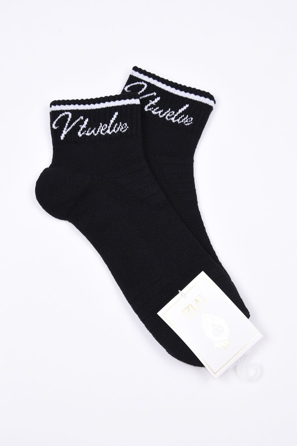 【26AW】 HICKY SOCKS / 筆記体ロゴ ミドルソックス (ブラック)