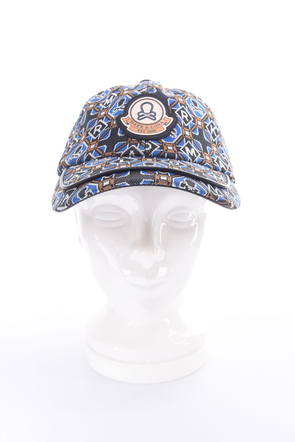 ROSETTE JACQUARD JERSEY CAP / ジオメトリックパターン ベースボールキャップ (ブルー)