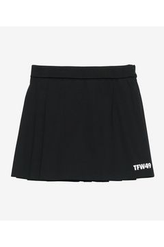 【25AW】【レディース】 WRAP PLEATED SKIRT / ダンボール素材 ウエストリブ バックプリーツスカート (ブラック)