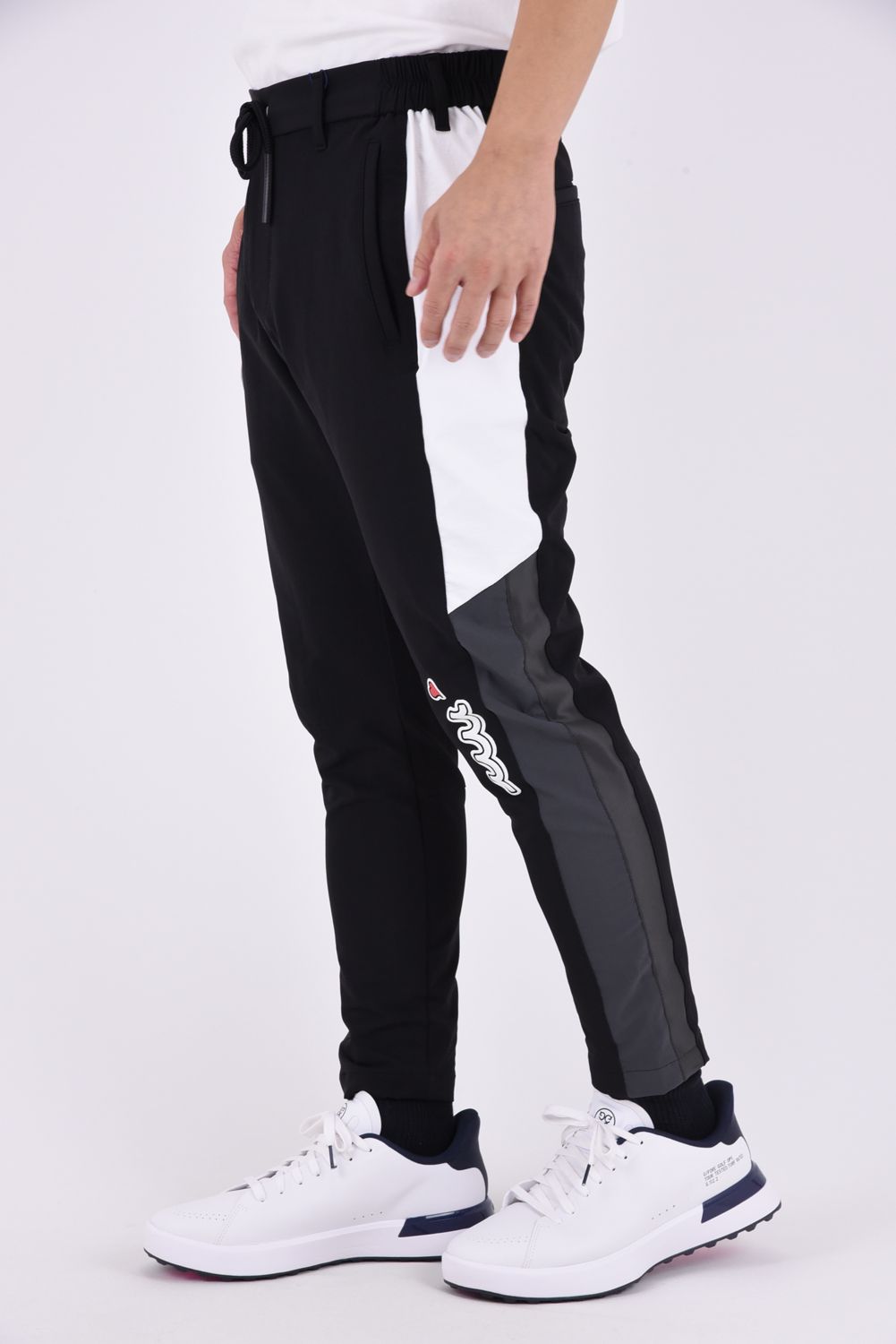 【26AW】【muta MARINE * ACANTHUS】 SWEET EXTRA LOGO LINE PANTS / SWEETシリーズ サイドライン ロングパンツ (ブラック)