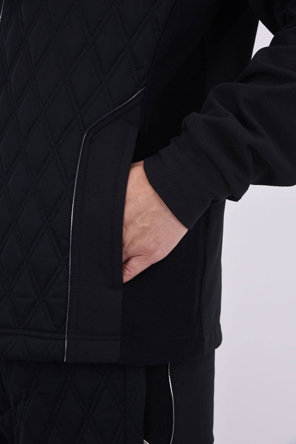 OLSON HYBRID JACKET / キルティング ハイブリッド ジャケット (ブラック)