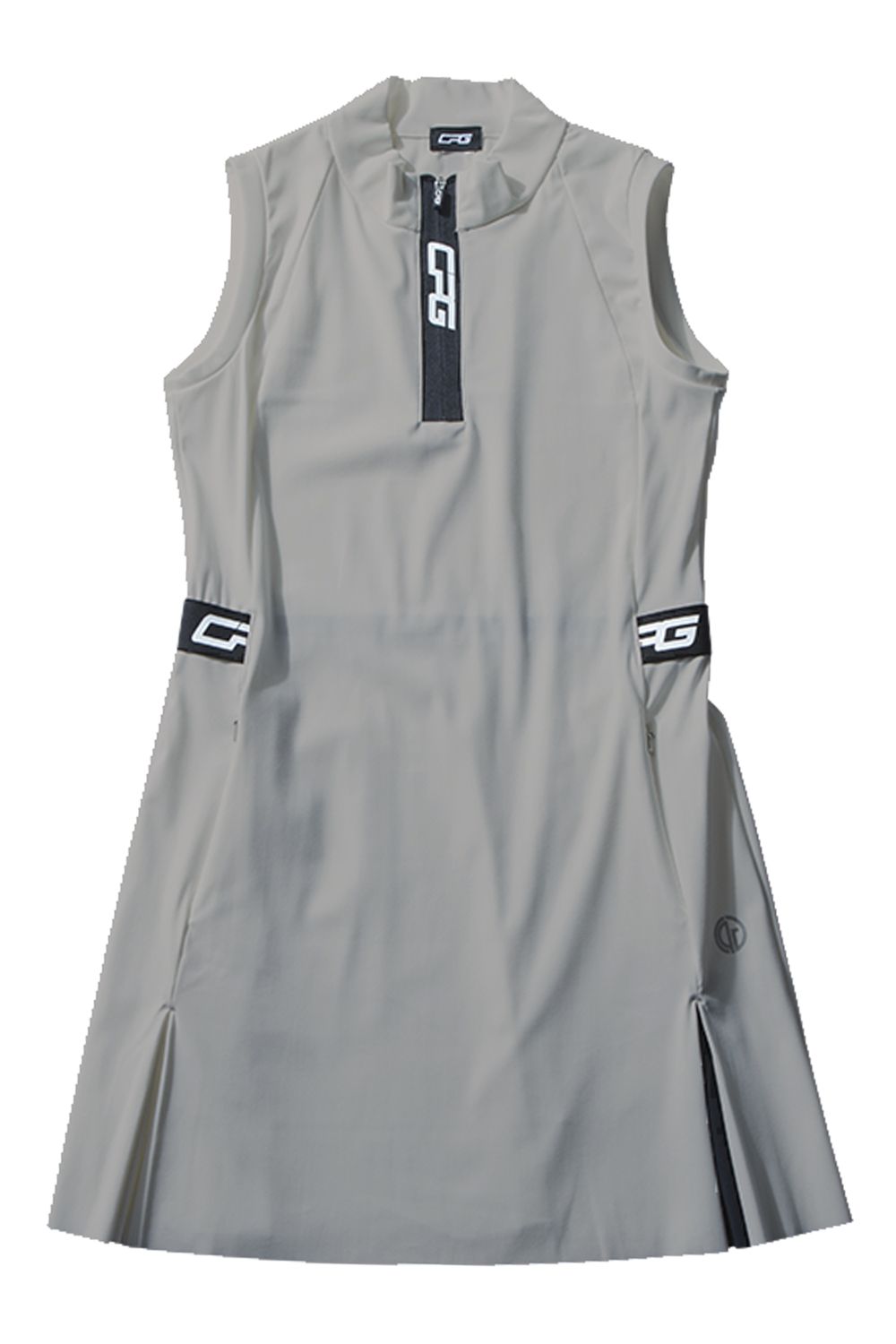 【レディース】 HALF ZIP SLEEVELESS ONEPIECE / ハーフジップ ノースリーブ ワンピース (グレー) - 1