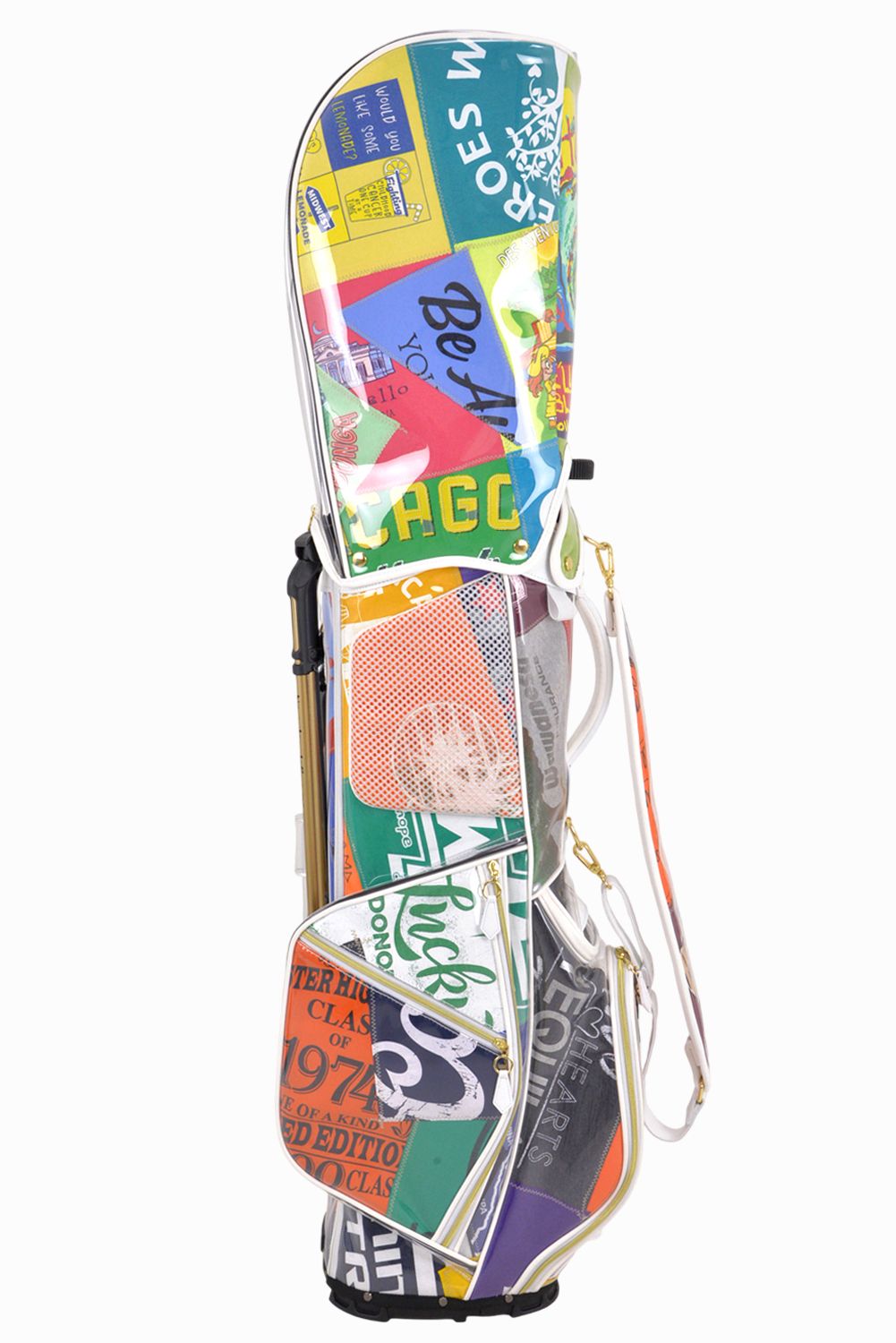【2026 TOUMEI SERIES】【銀行振込・代金引換不可】【返品・交換不可】 ZZ26-CB01 / Tシャツリメイク パッチワーク スタンドタイプ キャディバッグ (マルチ)