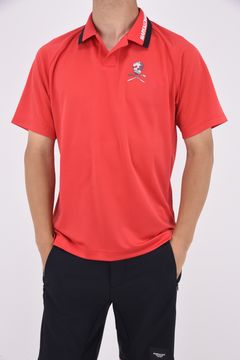 ACE SKIPPER POLO / スキッパーデザイン ラグランポロシャツ (レッド)