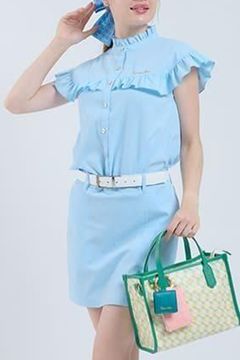 【25SS】【レディース】 WOMENS DOT AIR FRILLED BLOUSE / ドットエアー フリルブラウス (サックス)*