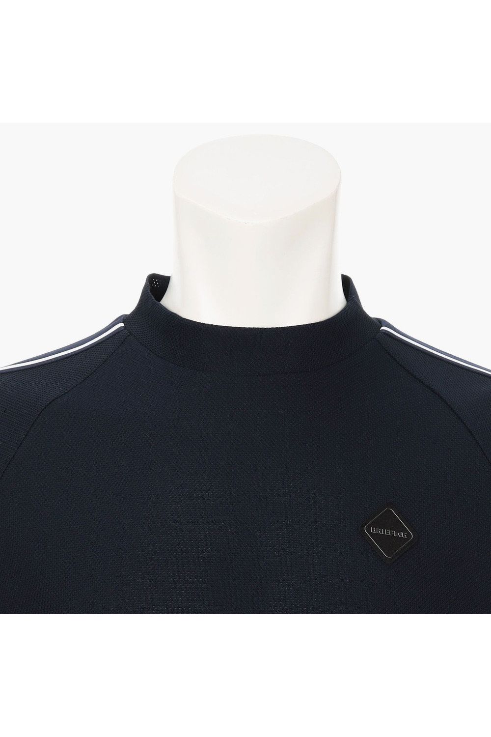 【26SS】 MEN'S LINE HIGHNECK RF / カノコ生地 ラインロゴテープ リラックスフィット モックネックTシャツ (ネイビー)