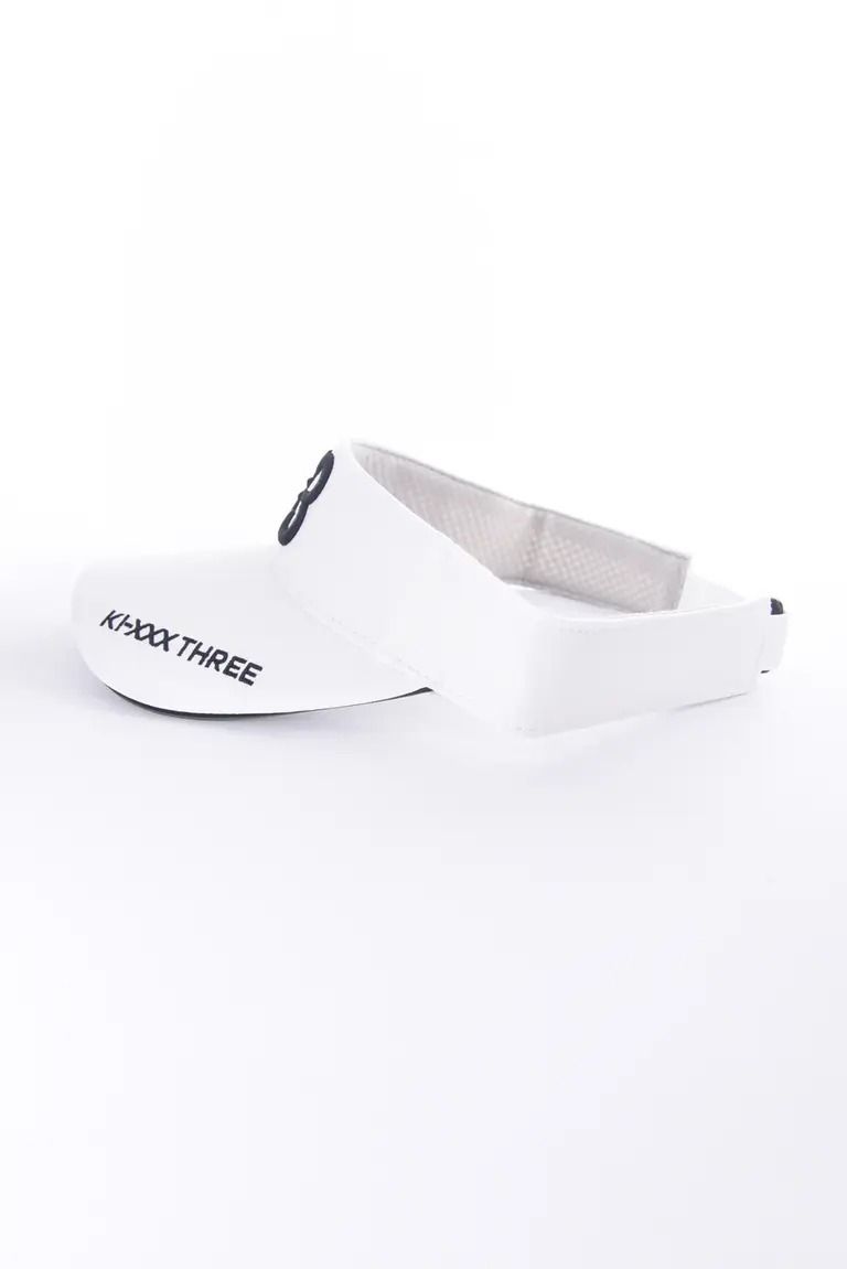 【26AW】 KIX3 BASIC LOGO VISOR / ブランドロゴ刺繡 サンバイザー (ホワイト/ブラック)