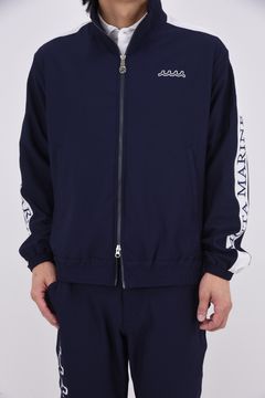 【26SS】 HIGH TENSION SUCKER STAND / シアサッカー サイドロゴ スタンドカラーブルゾン (ネイビー)