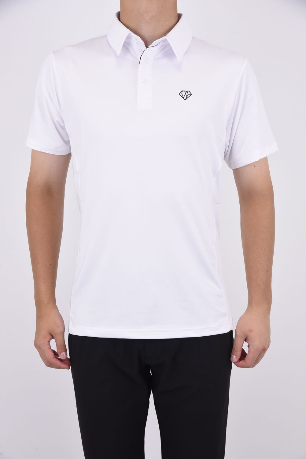 BACK BIG LOGO HIGH NECK POLO-SHIRTS / ビックロゴ ポロシャツ ホワイト