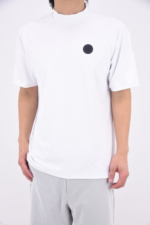 【26SS】 CE MEN’S BACK LOGO LINE HIGHNECK RF / ロゴテープ リラックスフィット モックネックTシャツ (ホワイト)