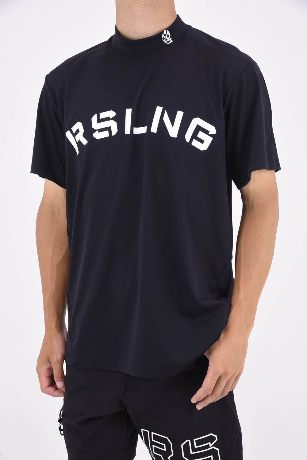 RUSSELUNO - S/S LOGO MOCKNECK SHIRT (SOLID) / ソリッドデザイン