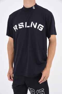 S/S LOGO MOCKNECK SHIRT (SOLID) / ソリッドデザイン ロゴプリント モックネック Tシャツ (ブラック)