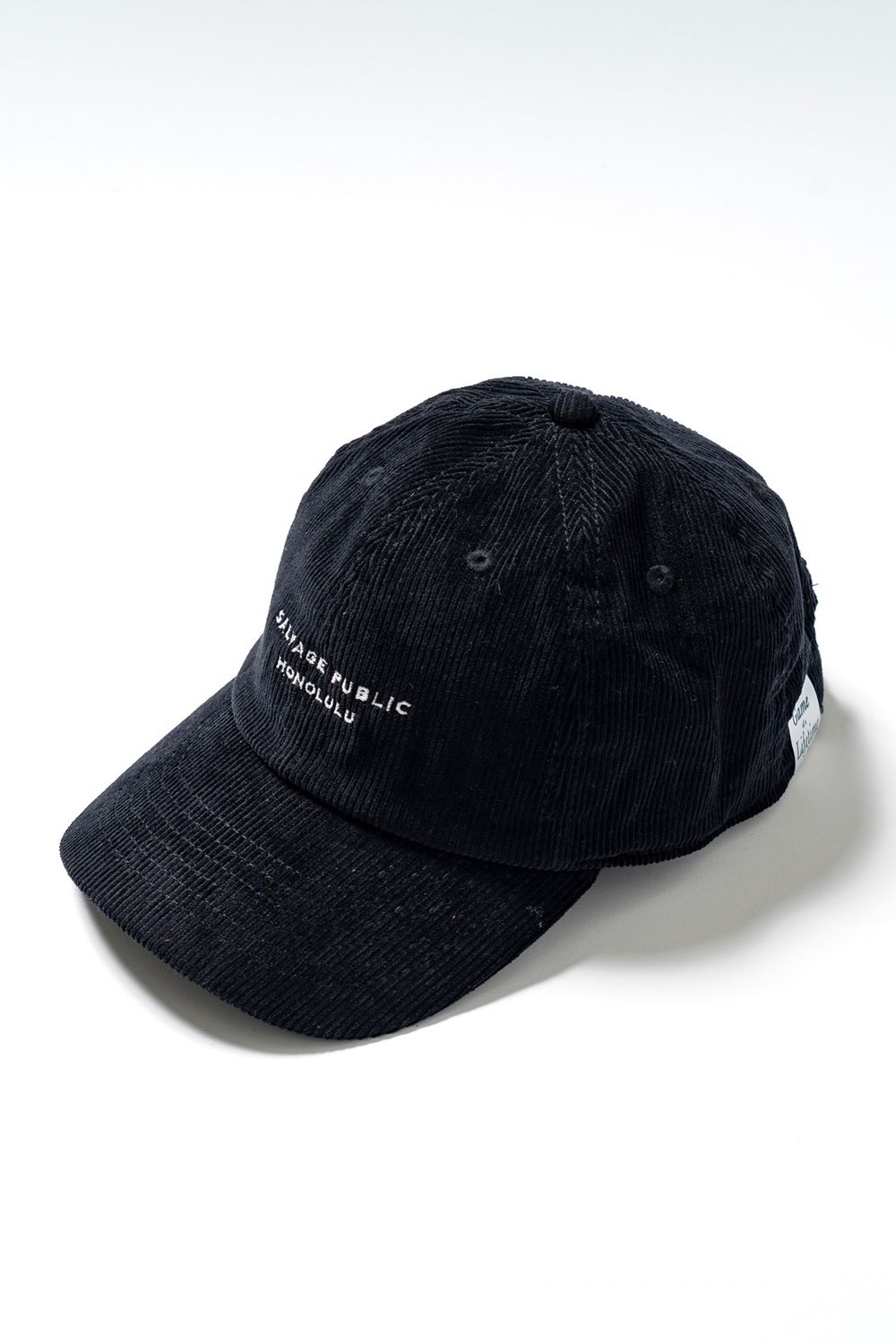 【26AW】 Uka Corduroy 6 Panel Cap / ブランドロゴ刺繍 コーデュロイキャップ (ブラック) (10月入荷予定）