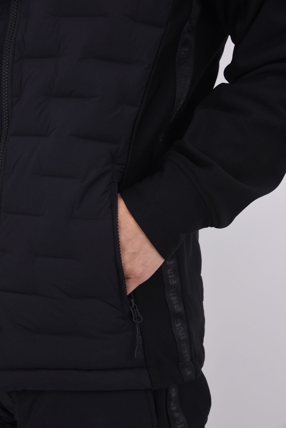 【25AW】 MEN'S HYBRID DOWN PARKA / ストレッチタフタ ダイヤモンドロゴ ハイブリッドダウンジップパーカー (ブラック)