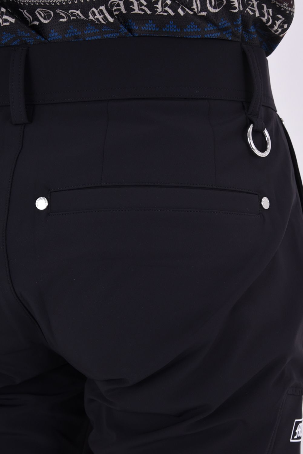 【26AW】 FRACTUR UTYLITY PANTS / ナイロンタフタ アイアンスカルプリント ストレッチロングパンツ (ブラック)