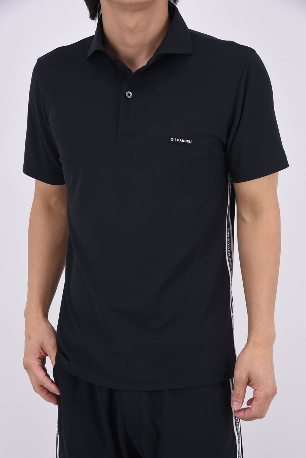 【26SS】 CONCEPT NOTES TAPING POLO SHIRT / カノコ素材 デザインテープ ポロシャツ (ブラック)