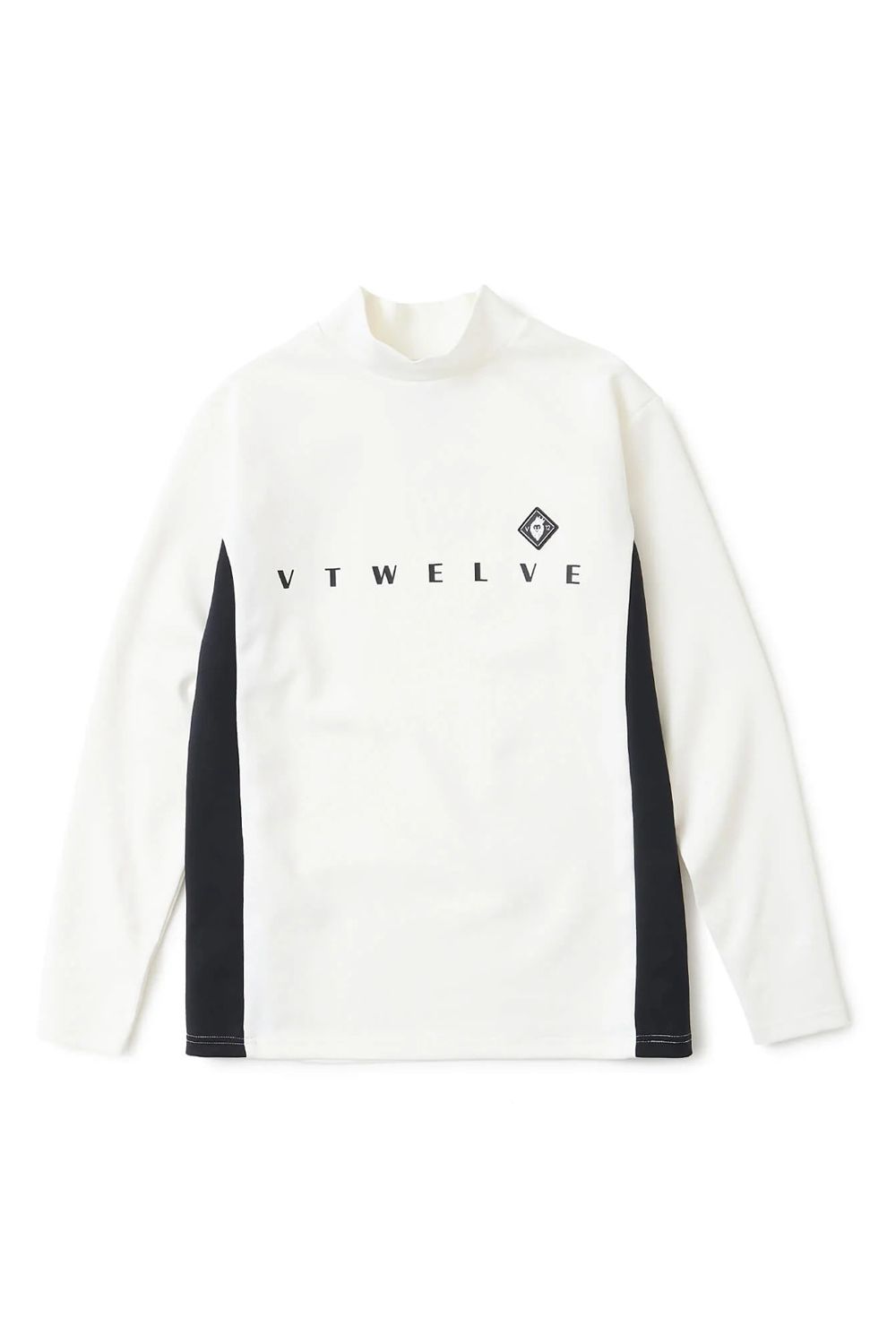【26AW】 OHSL MOCK / モノトーン バイカラー ロングスリーブ モックネックTシャツ (ホワイト)