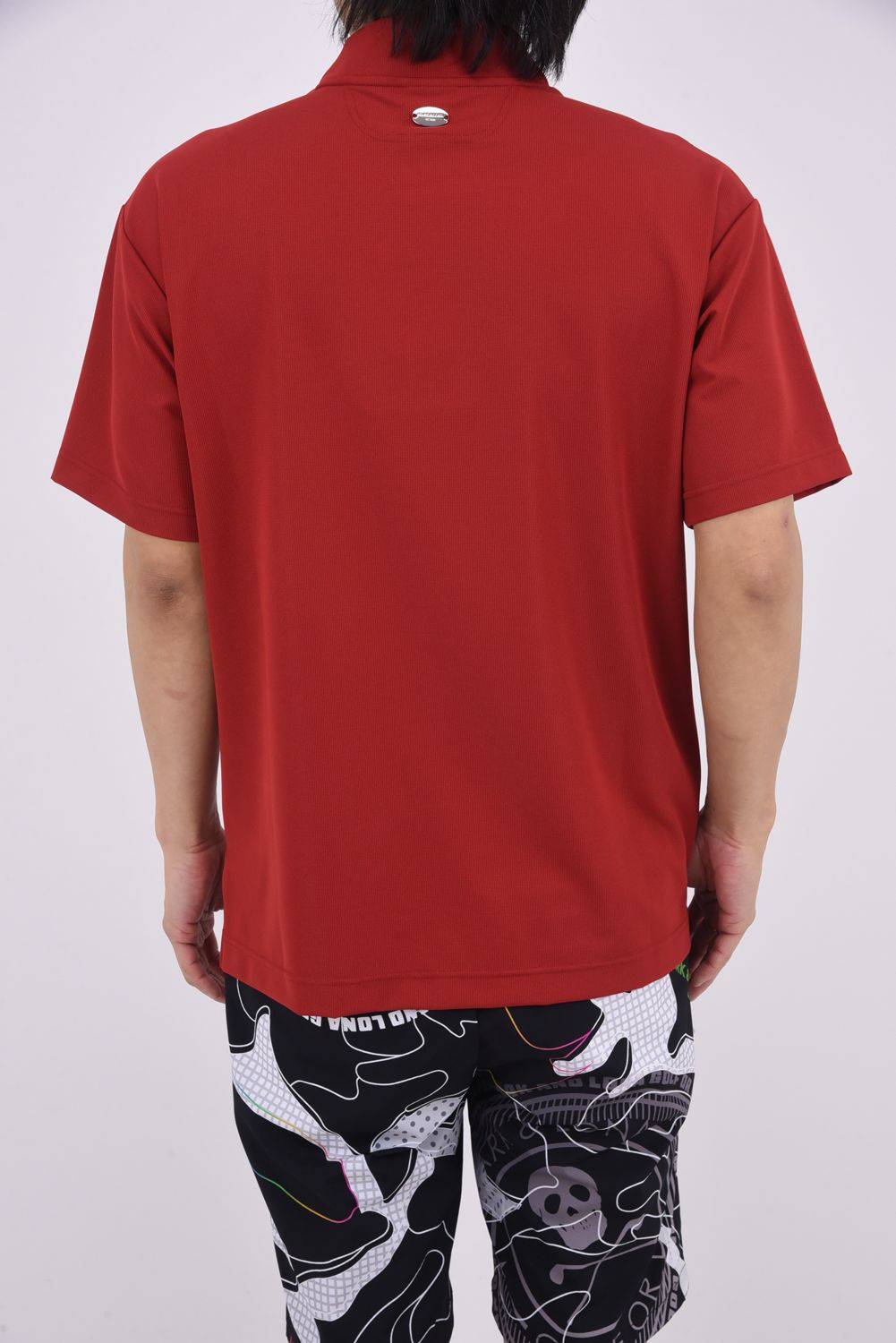 【26SS】 CROCE WAFFLE MOCK NECK TEE / ナイロンワッフル ブラックレターロゴ モックネックTシャツ (レッド)