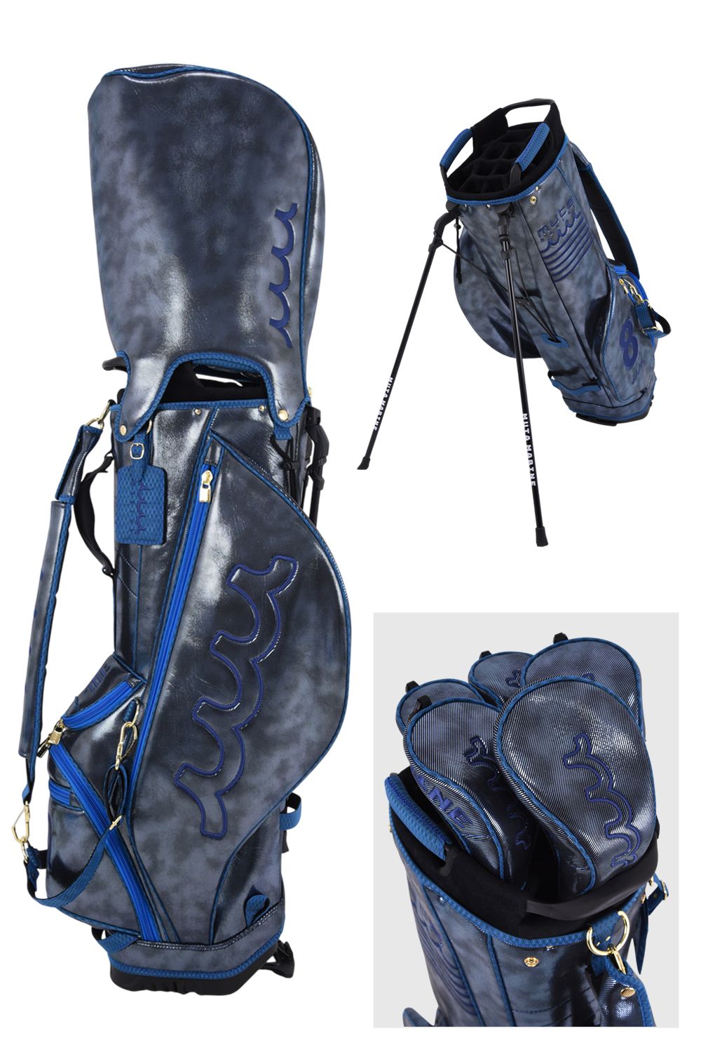 【26AW】 METALLIC CADDY BAG & HEAD COVER / メタリック 14分割 スタンドタイプ キャディバッグ&ヘッドカバーセット (ブルー)