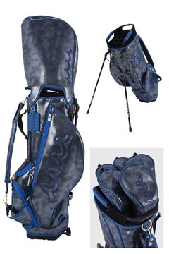 【26AW】 METALLIC CADDY BAG & HEAD COVER / メタリック 14分割 スタンドタイプ キャディバッグ&ヘッドカバーセット (ブルー)