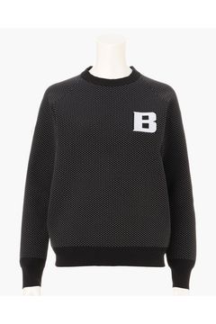 【26AW】【レディース】 WOMEN’S BIRDS EYE KNIT CREWNECK / バーズアイパターン クルーネックニット (ブラック)