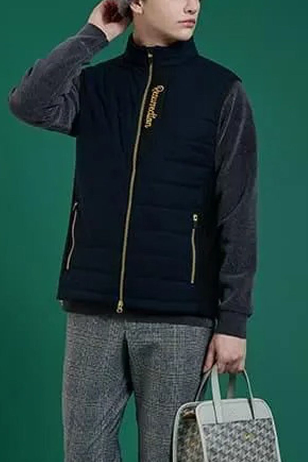 【25AW】 TWO-TONE PADDED VEST / 2トーン パデット ベスト (ネイビー/ブラック)*