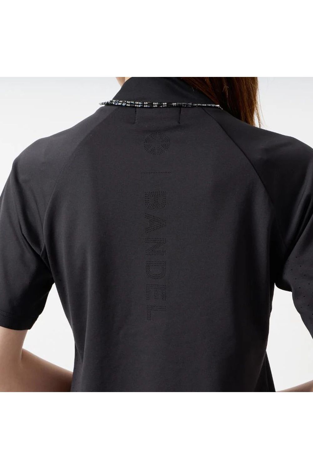 【26SS】 【レディース】 HEAT PUNCHING MOCK NECK / バックロゴ パンチング モックネックTシャツ (ブラック)