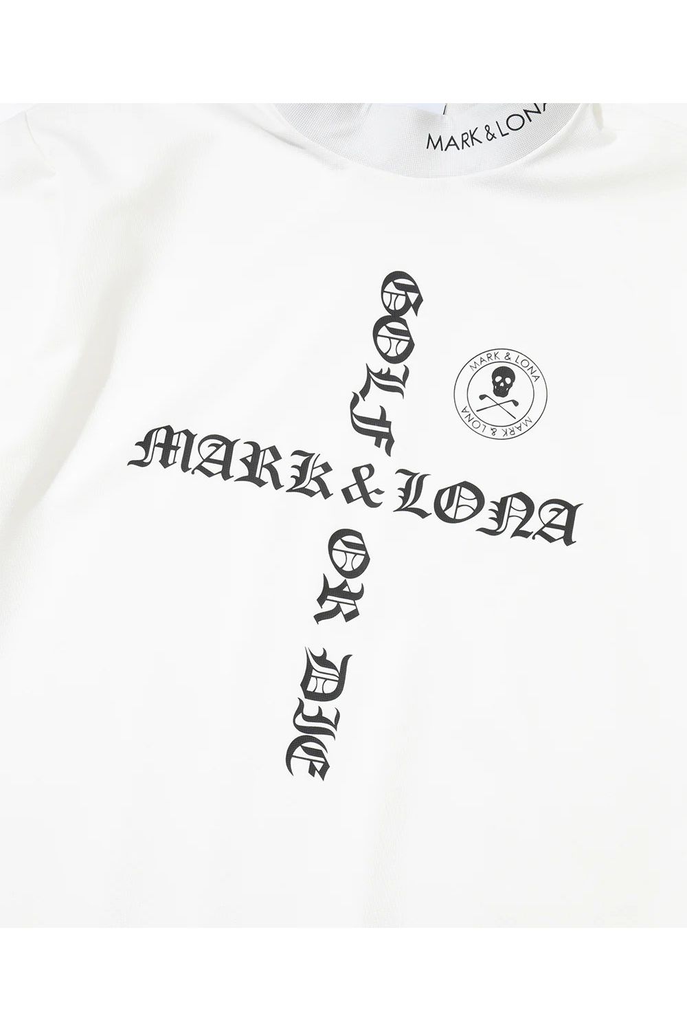 【26SS】 CROCE WAFFLE MOCK NECK TEE / ナイロンワッフル ブラックレターロゴ モックネックTシャツ (ホワイト)