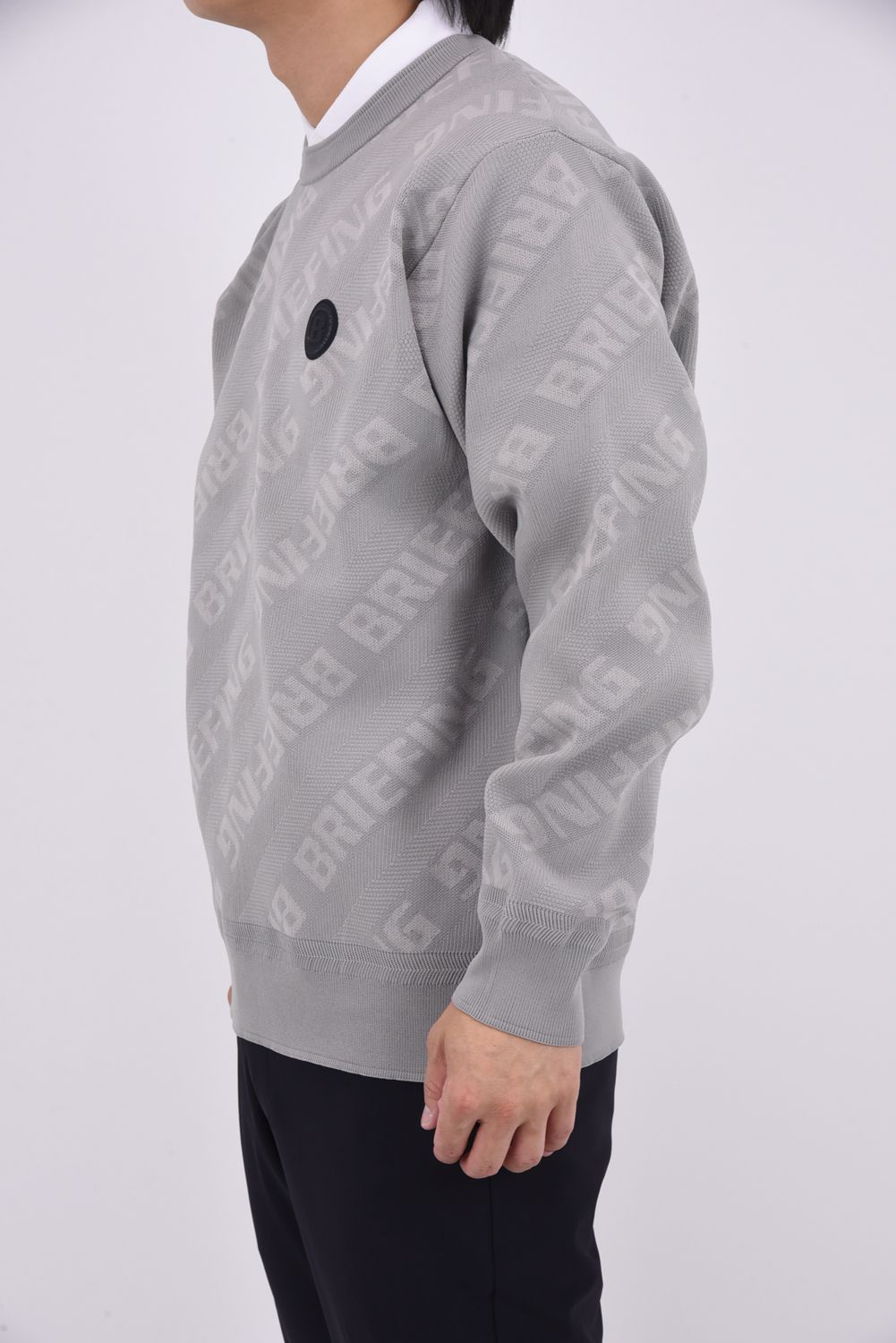 【25AW】 CE MEN'S WR BIAS LOGO CREWNECK KNIT / バイアスロゴジャカード クルーネックニット (グレー)