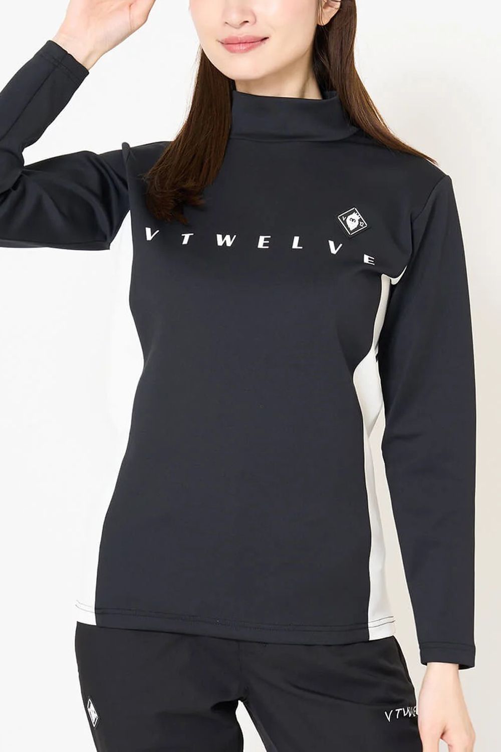 【26AW】【レディース】 OHSL MOCK / モノトーン バイカラー ロングスリーブ モックネックTシャツ (ブラック)