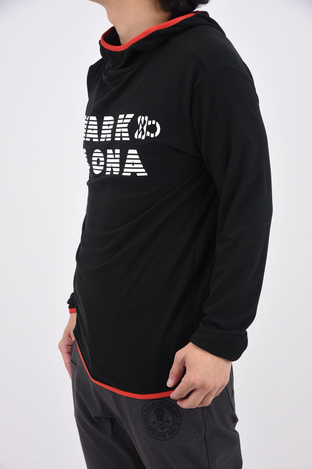 OPTIMUM FLEECE HOODED PULLOVER / ドロップショルダー ベアフリース フーデットパーカー (ブラック)