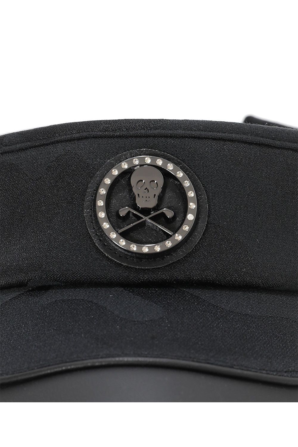 【26SS】 GAUGE CAMO LEATHER TRIM VISOR / カモフラージュパターン 異素材切り替え メタルプレート サンバイザー (ブラック)