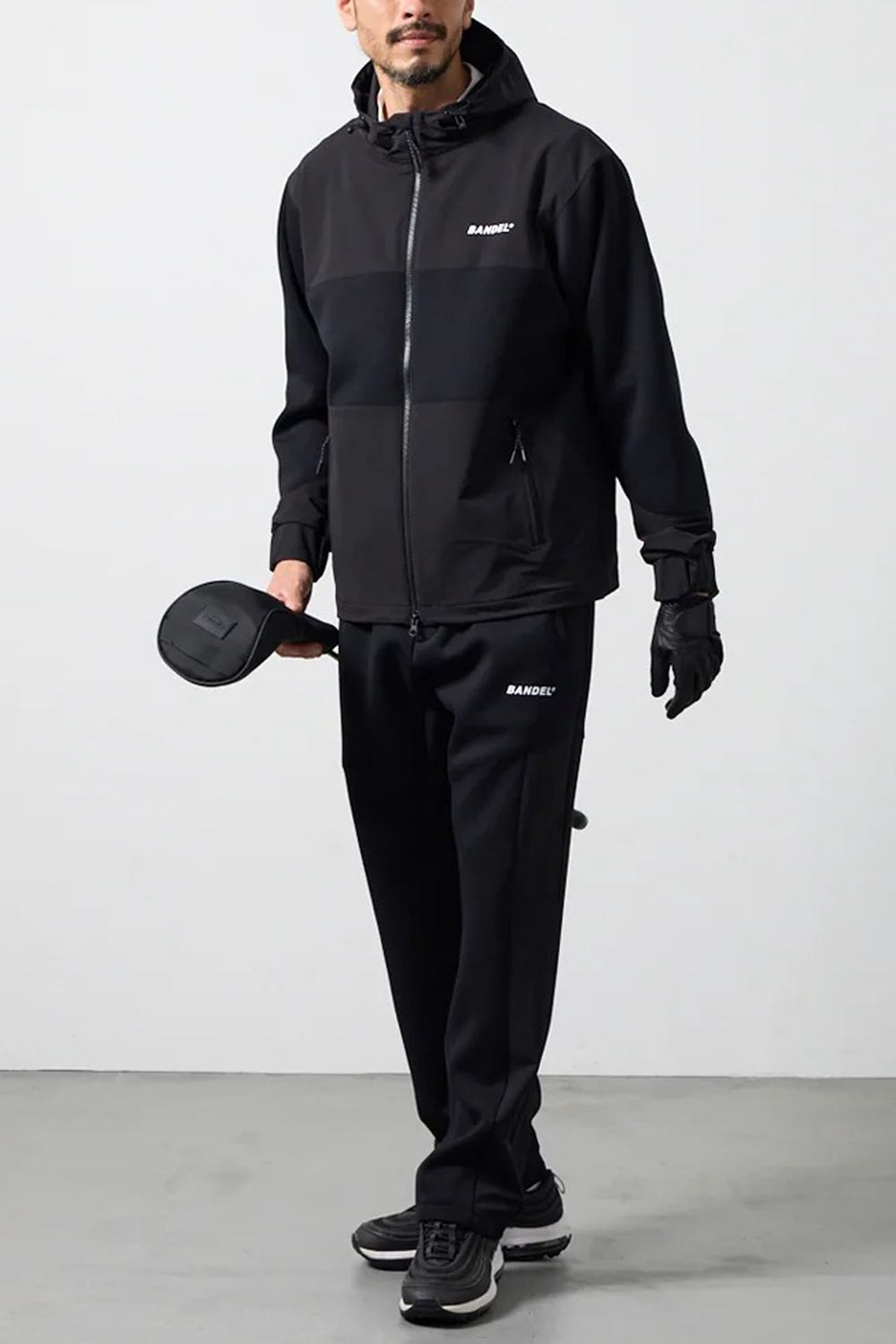 【26AW】 BONDING COMBINATION ZIP HOODIE / ボンディングコンビネーション ジップアップパーカー (ブラック/ブラック)