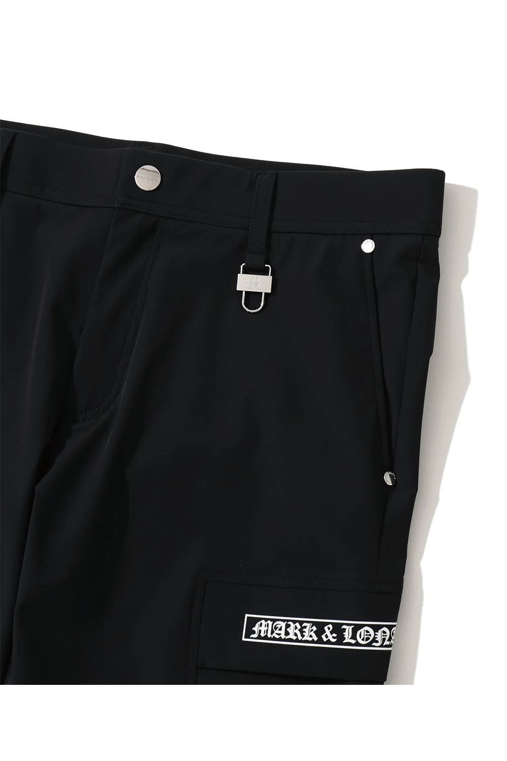 【26AW】 FRACTUR UTYLITY PANTS / ナイロンタフタ アイアンスカルプリント ストレッチロングパンツ (ブラック)