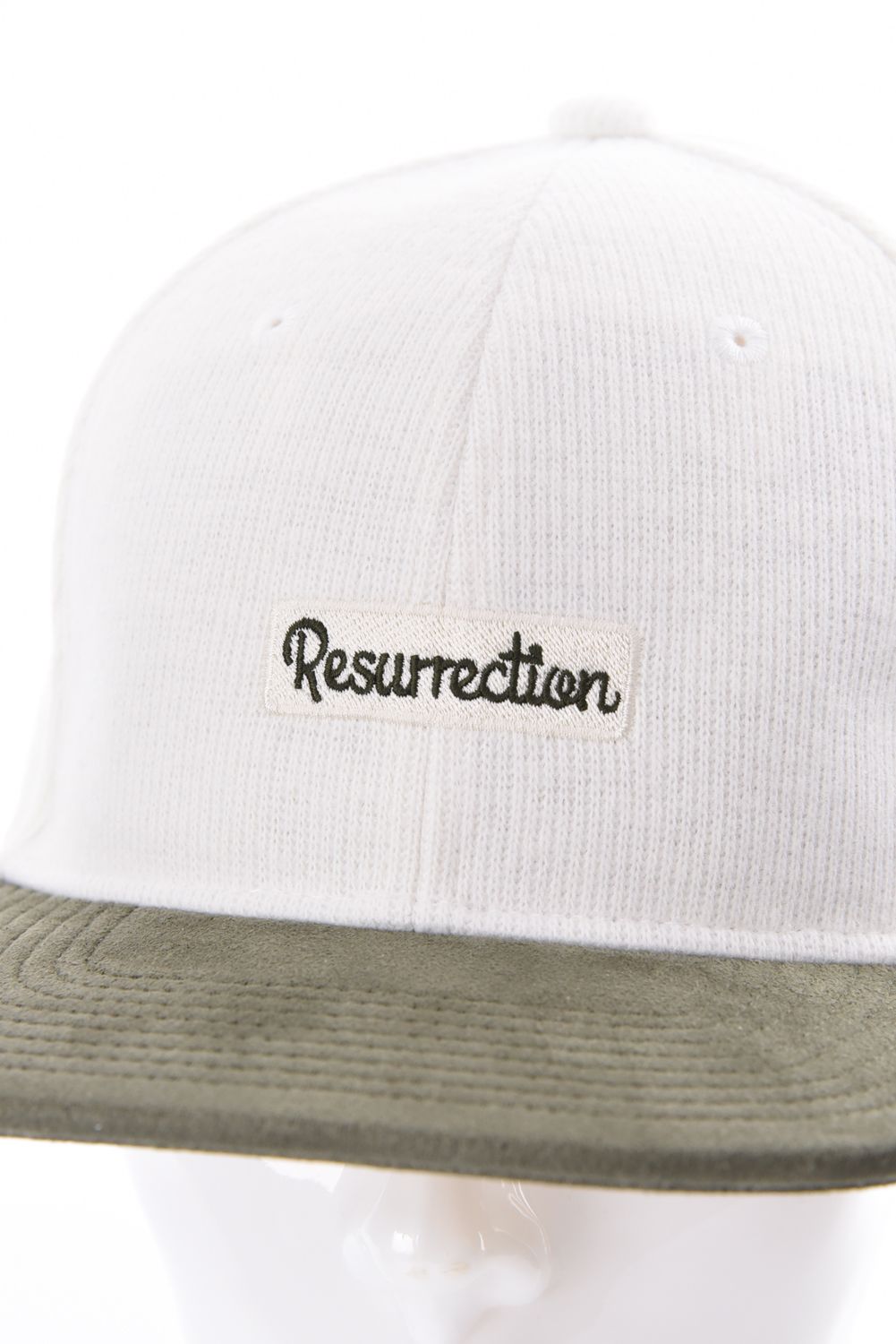 【26AW】 KNIT LIKE 2TONE CAP / ニットライク2トーンキャップ (フラット） (ホワイト/カーキ)