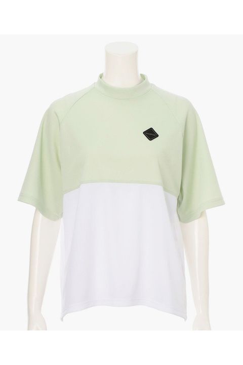 【26SS】【レディース】 WOMEN’S BI-COLOR HIGHNECK RF / バイカラー リラックスフィット ハイネックTシャツ (セージグリーン)