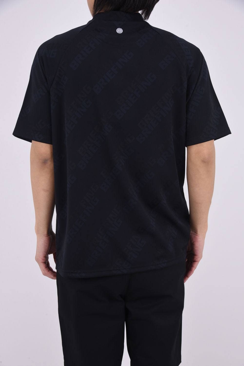 【26SS】 MEN'S SHADOW LOGO JQ HIGHNECK RF / バイアスロゴジャカード リラックスフィット モックネックTシャツ (ブラック)