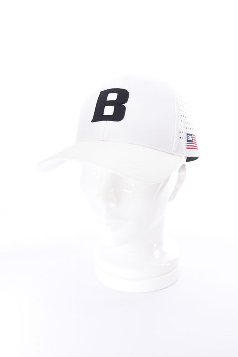 【26SS】 MEN’S PUNCHING MESH INITIAL CAP / イニシャルワッペン パンチングメッシュキャップ (ホワイト)