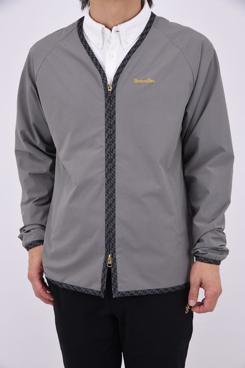 【26AW】 NO COLLAR LIGHT JACKET / 撥水ナイロン ノーカラーライトジャケット (グレー)*