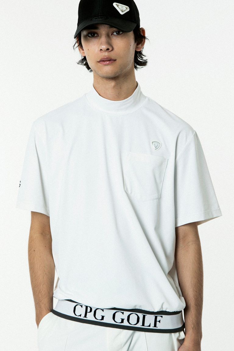 CPG GOLF - 裾JQテープ付きモックネック（ホワイト） | GOSSIP GOLF 