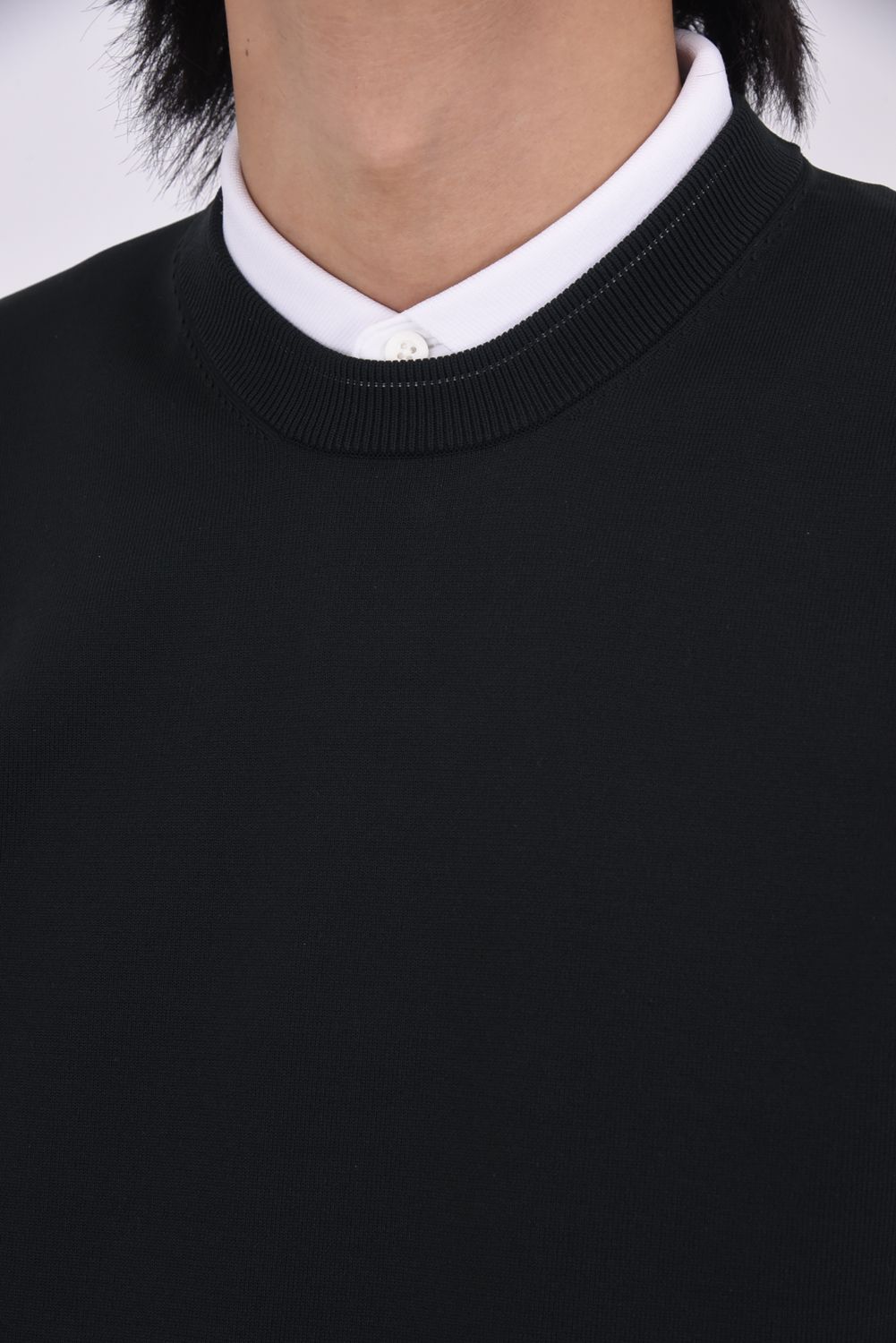 【25AW】 MEN'S WR CREWNECK KNIT / 超撥水糸 袖ワッペン クルーネックニット (ブラック)