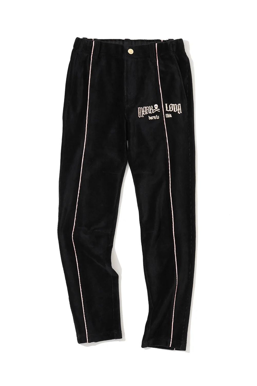 【26AW】 FRAKTUR CORDUROY JERSEY PANTS / コーデュロイ 金刺繍ロゴ トラックパンツ (ブラック) (10月7日入荷予定)